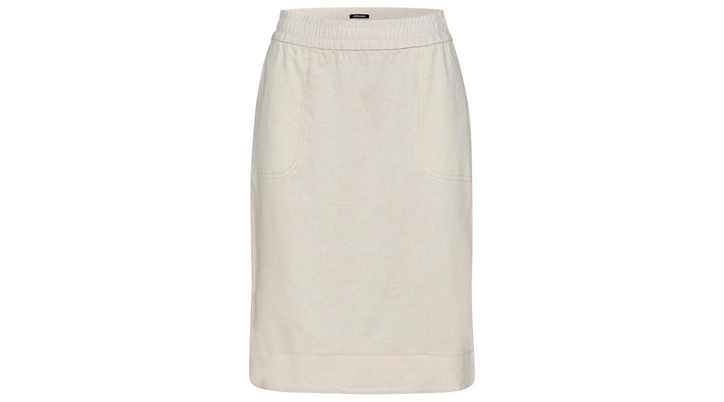 Женская юбка Olsen Linen Blend Pull-On, цвет: Холщовый бежевый — фото 4
