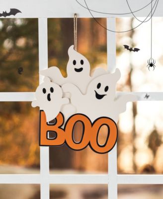 14" Halloween Wooden Ghost BOO Door Hanger