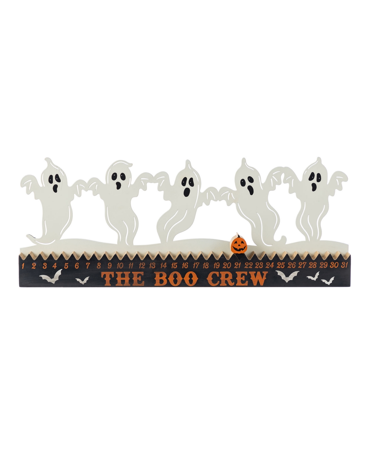 7" Halloween Wooden Metal White Ghost Silhouette Countdown Table Sign - Multi