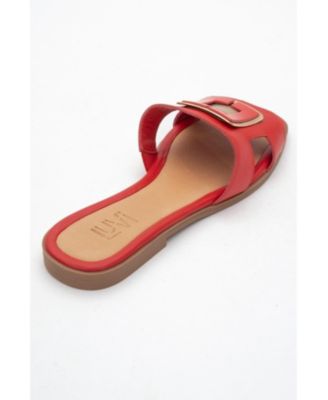 MILLIE Leather Buckle Slide (Women)