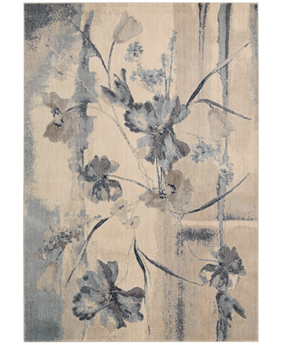 Nourison Somerset Ivory/Blue Art Flower Area Rugs