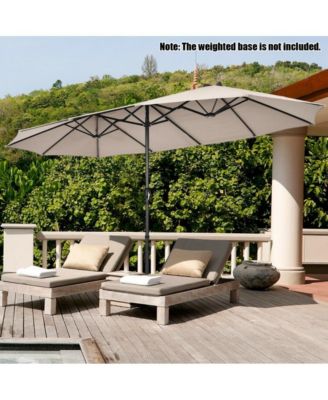 15 Feet Patio Double-Sided Umbrella with Hand-Crank System