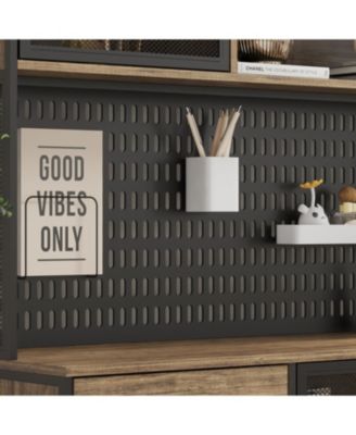 High quality wood color steel wood combination cabinets, storage cabinets, pantry