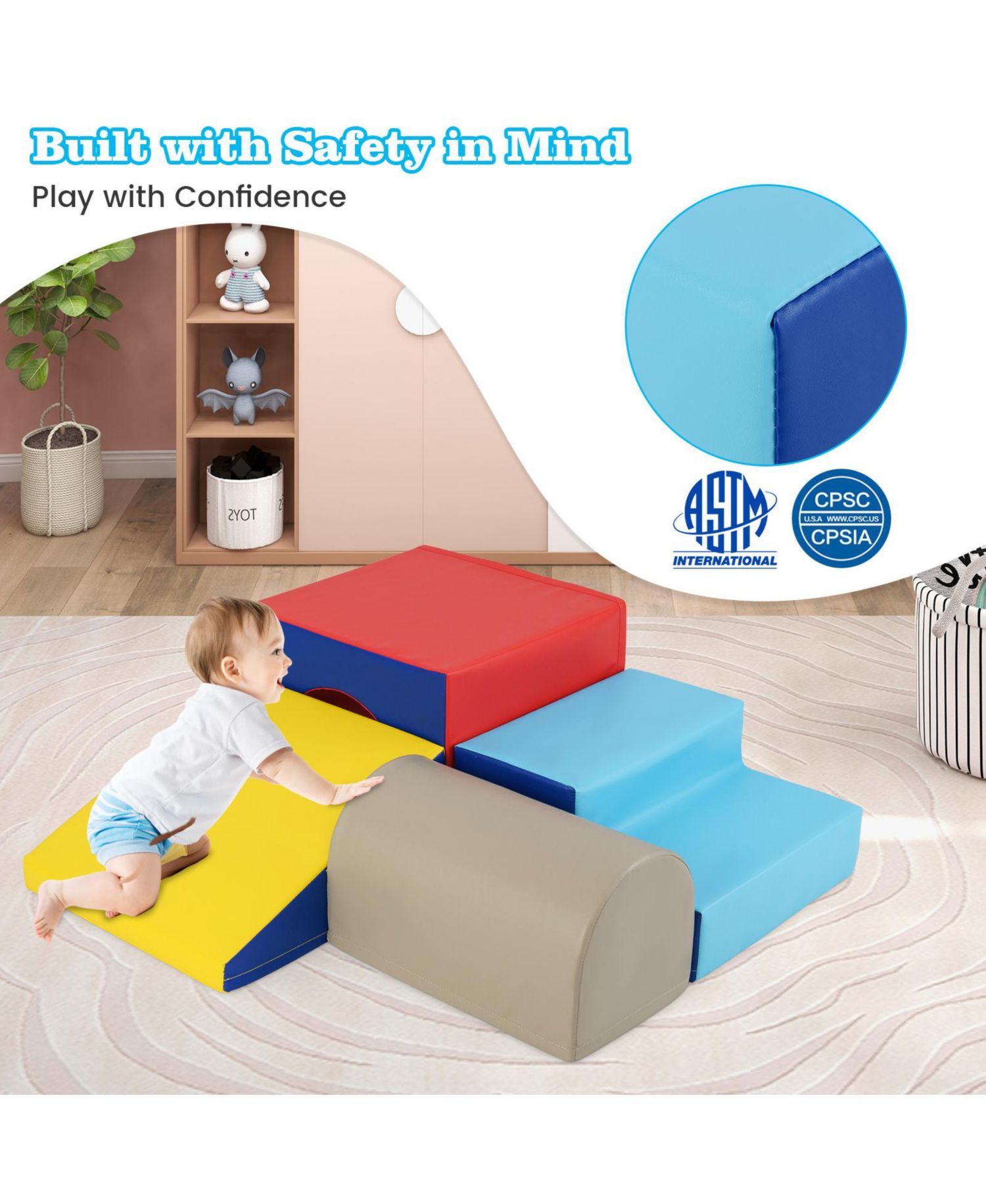 Climb and Crawl Foam Play Set for Infants and Toddlers Soft Blocks for Indoor Play