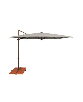 8.6FT Square Cantilever Umbrella with Cross Bar Stand, Bronze Frame
