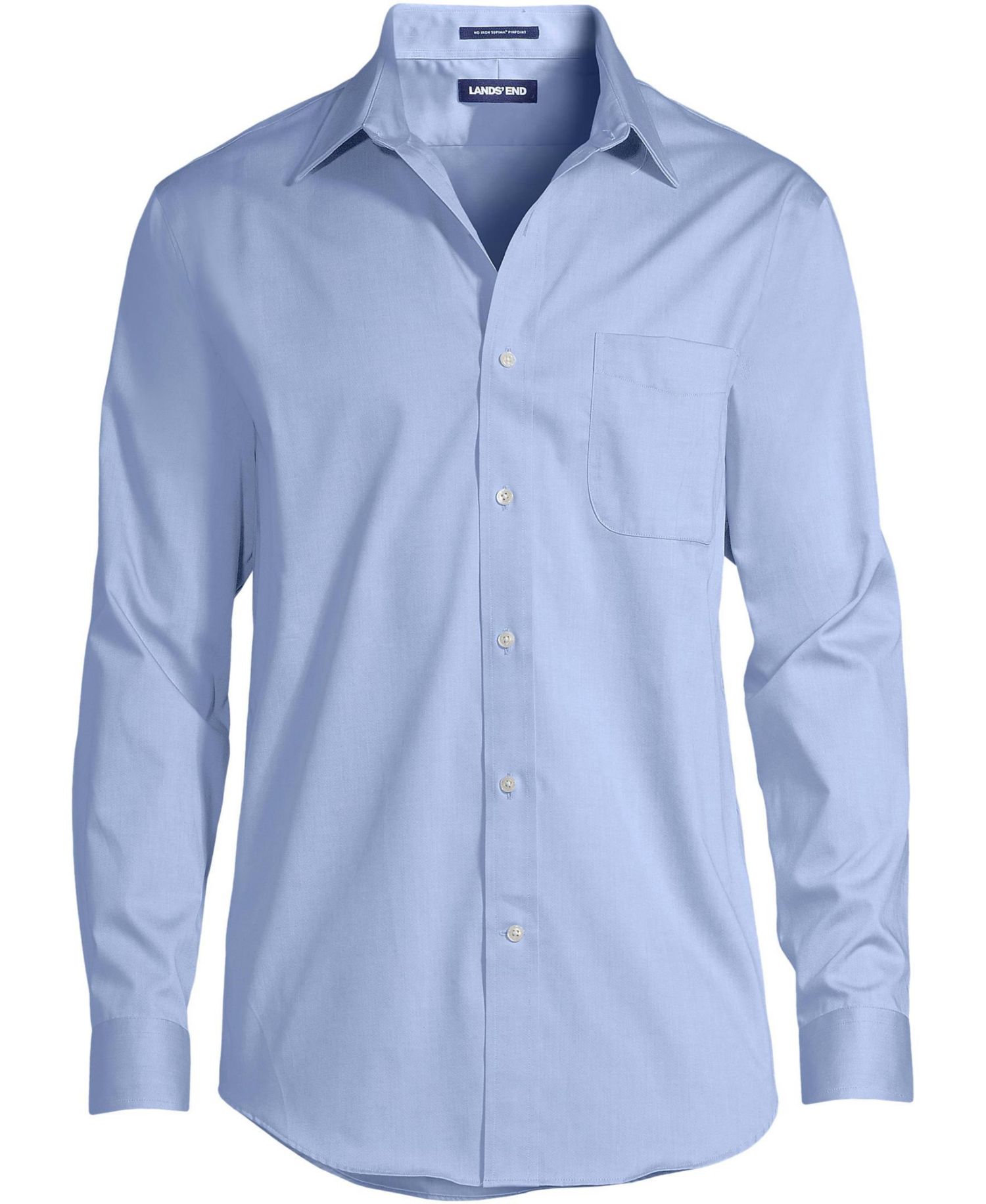 Men's No Iron Supima Cotton Pinpoint Straight Collar Dress Shirt