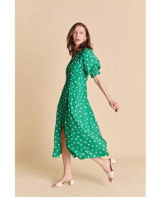 Women's HEART PRINTED MIDI DRESS