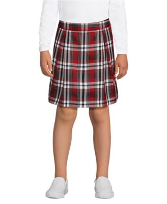 Big Girls School Uniform Plaid Skort Top of Knee
