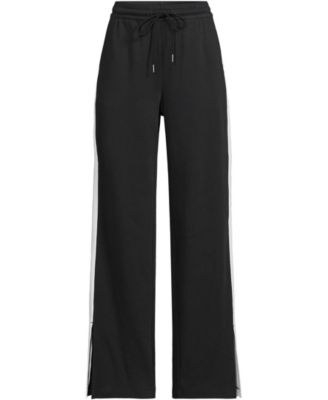 Women's Plus Size Sport Knit High Rise Relaxed Straight Leg Side Stripe Pants