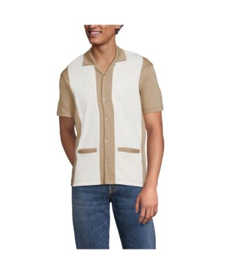 Men's Short Sleeve Supima Retro Camp Collar Button Through Shirt