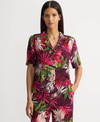 Women's Rayon Short Sleeve Camp Shirt