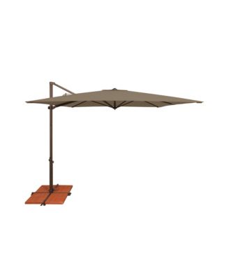 8.6FT Solefin Square Cantilever Umbrella with Cross Bar Stand,Bronze Frame