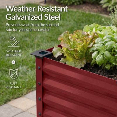48x24x30in Elevated Galvanized Metal Garden Bed w/ Corner Protectors