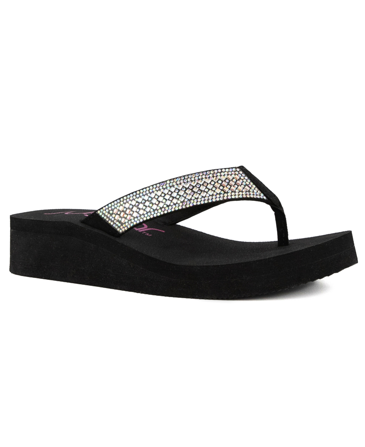Women's Brad Embellished Wedge Sandals - Black
