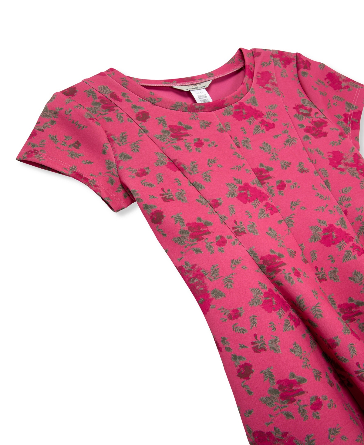 H By Habitual Big Girls Floral Scuba Knit Dress In Pink