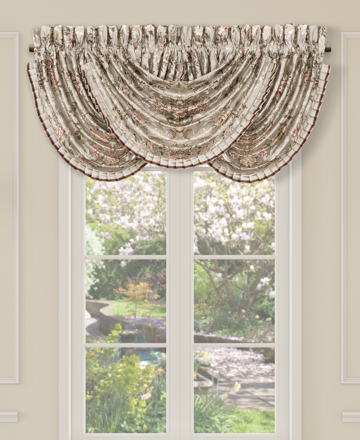 Pecora Window Waterfall Valance, 33" x 43" - Coral