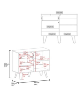 Depot E-Shop Chelan Sideboard, 2 Doors, 1 Drawer, 4 Shelves, White / Natural Oak