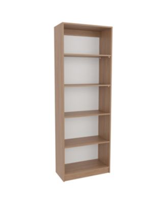 12.3" wood particle board Vinton 4-Tier Bookcase with Modern Storage for Books and Decor, Natural Oak / White