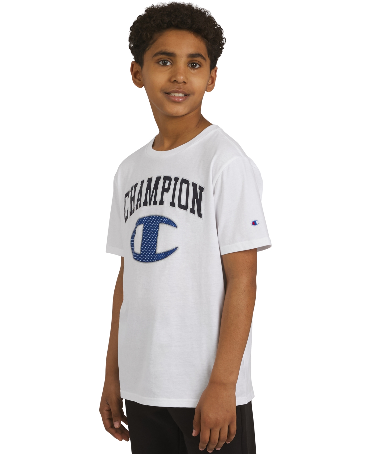 Champion Big Boys Short-sleeve Logo Graphic T-shirt In White