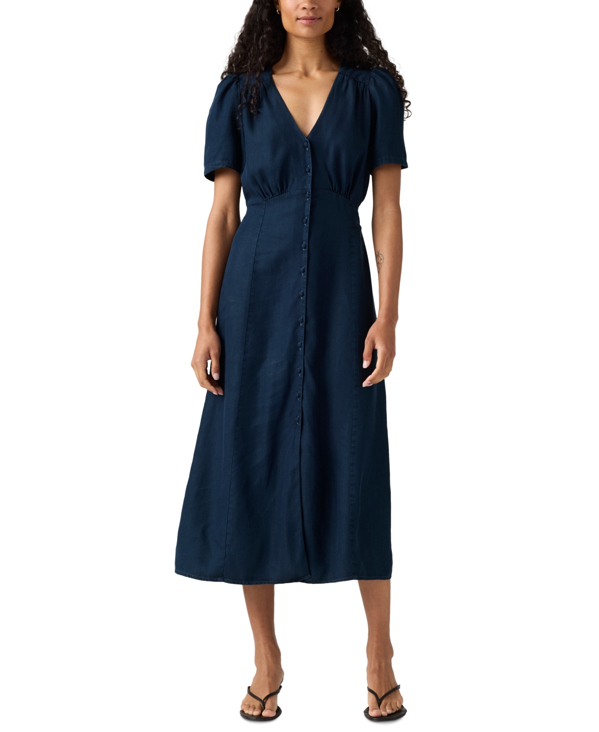 Levi's Sarina Short-sleeve Midi Dress In Blue