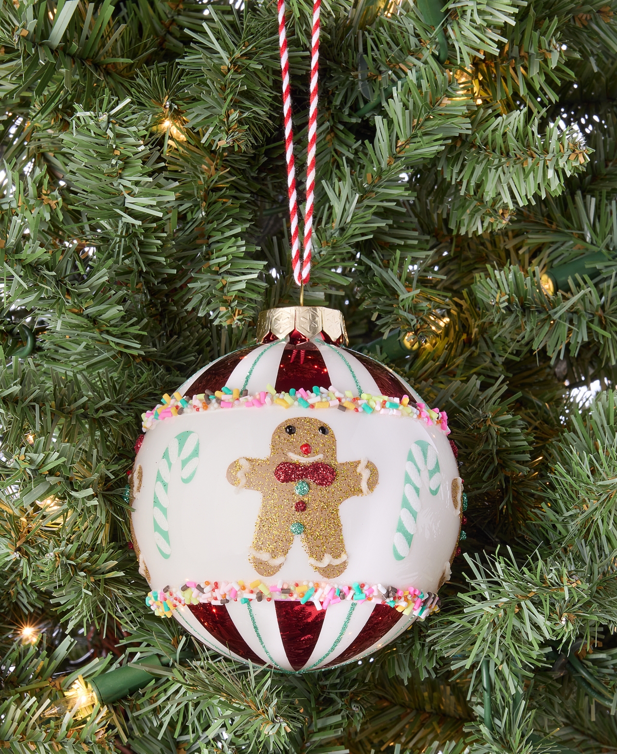 Holiday Lane Gingerbread Village Glass Ball Ornament, Macy's Exclusive In Transparent