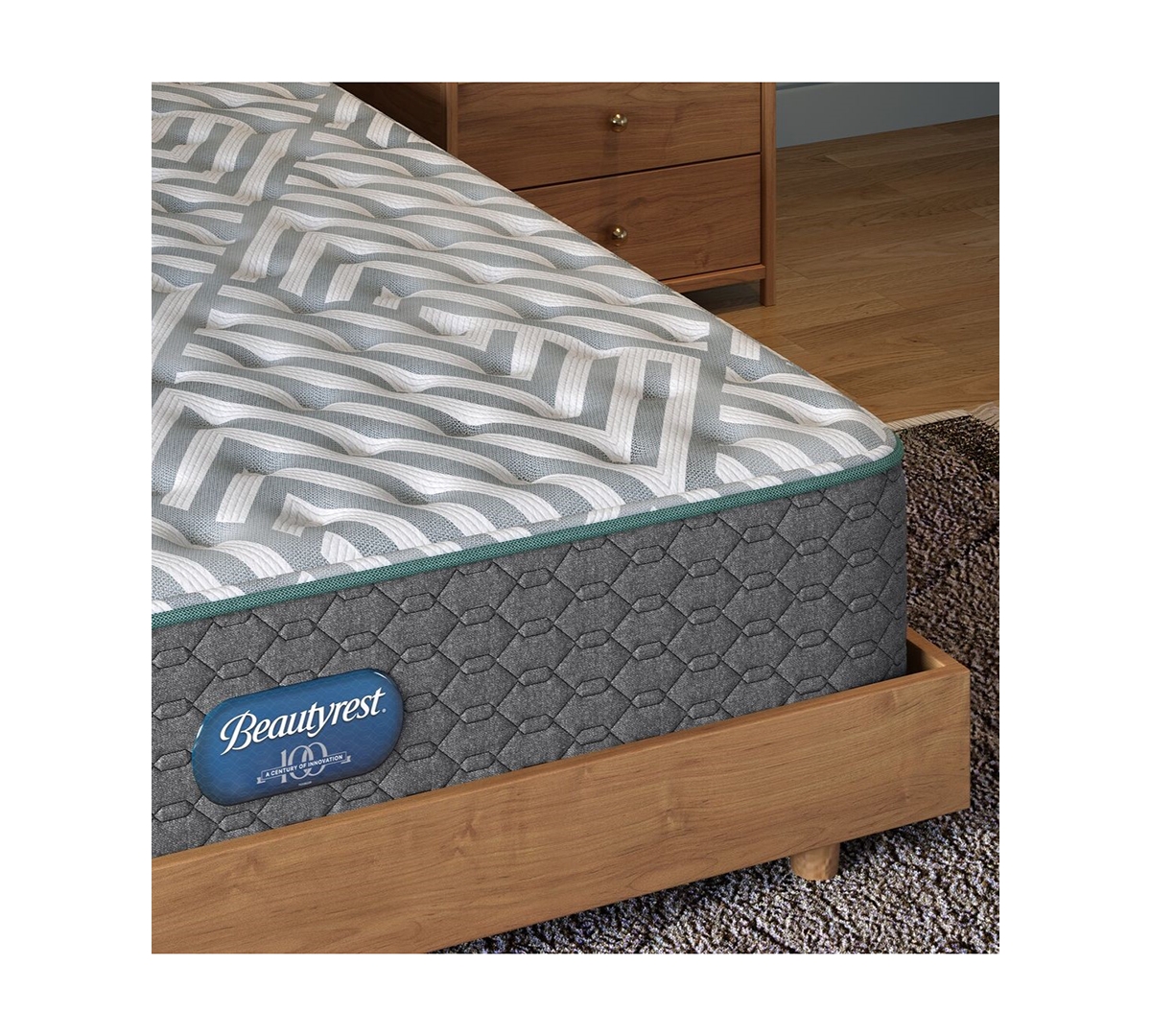Beautyrest Anderson Avenue 12.5" Medium Tight Top Mattress Set, Full In Gray