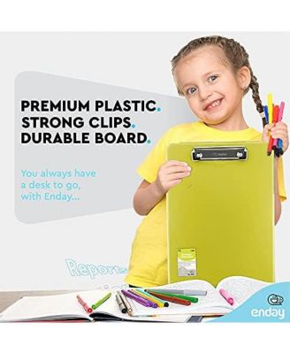 Clipboard with Storage Pink, Letter Size Storage Clipboard with Compartments Case for Nurse Teachers Plastic Translucent Holds 100 Sheets Also Avail. in Green, Pink, Red, Blue, Grey, Black-by Enday