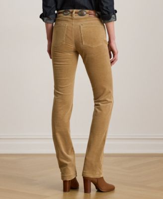 Petite Stretch Corduroy Mid-Rise Straight Pants