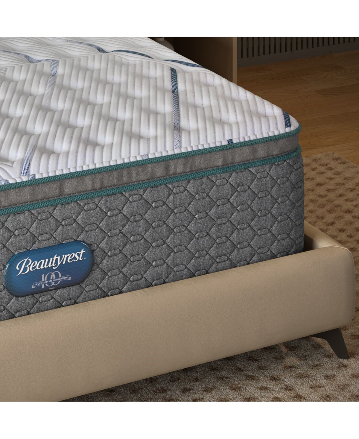 Beautyrest Madison Avenue 14.75" Medium Firm Pillow Top Mattress Set, Twin In Transparent