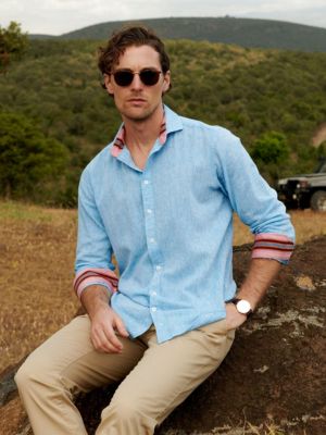 Men's Cotton Long Sleeve Linen Shirt