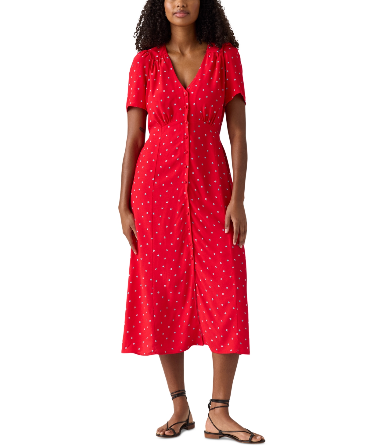 Levi's Sarina Short-sleeve Midi Dress In Red