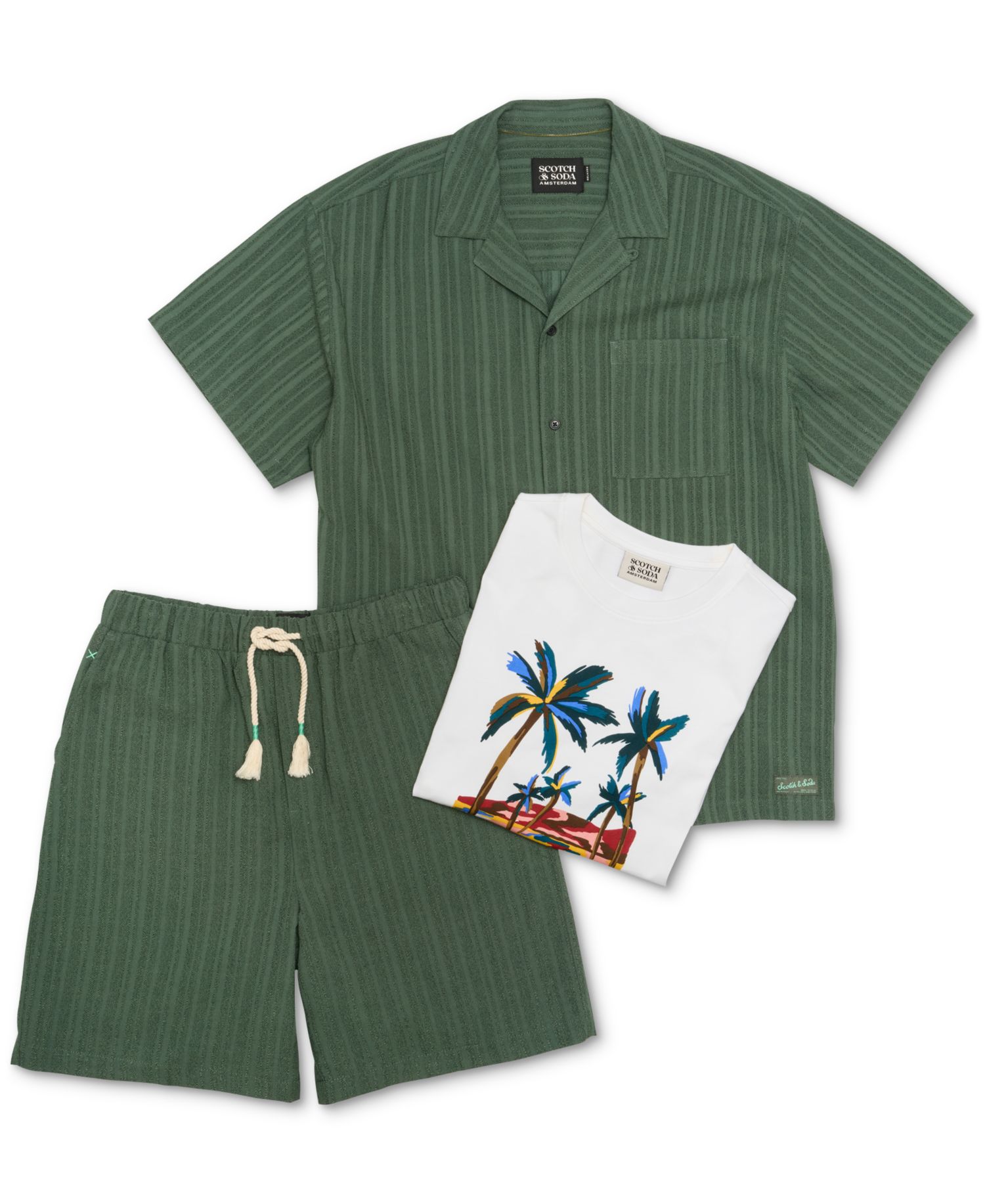 Men's Tonal Stripe Drawstring Shorts