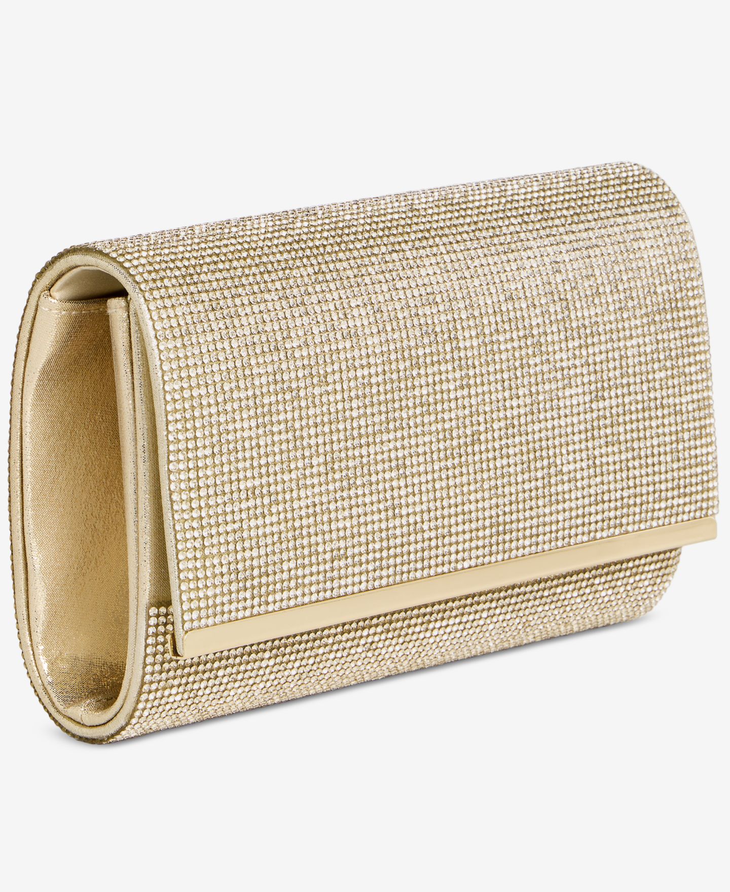 Женский клатч I.N.C. International Concepts Caitlin Satin and Crystal Clutch, цвет: Золотой — фото 7