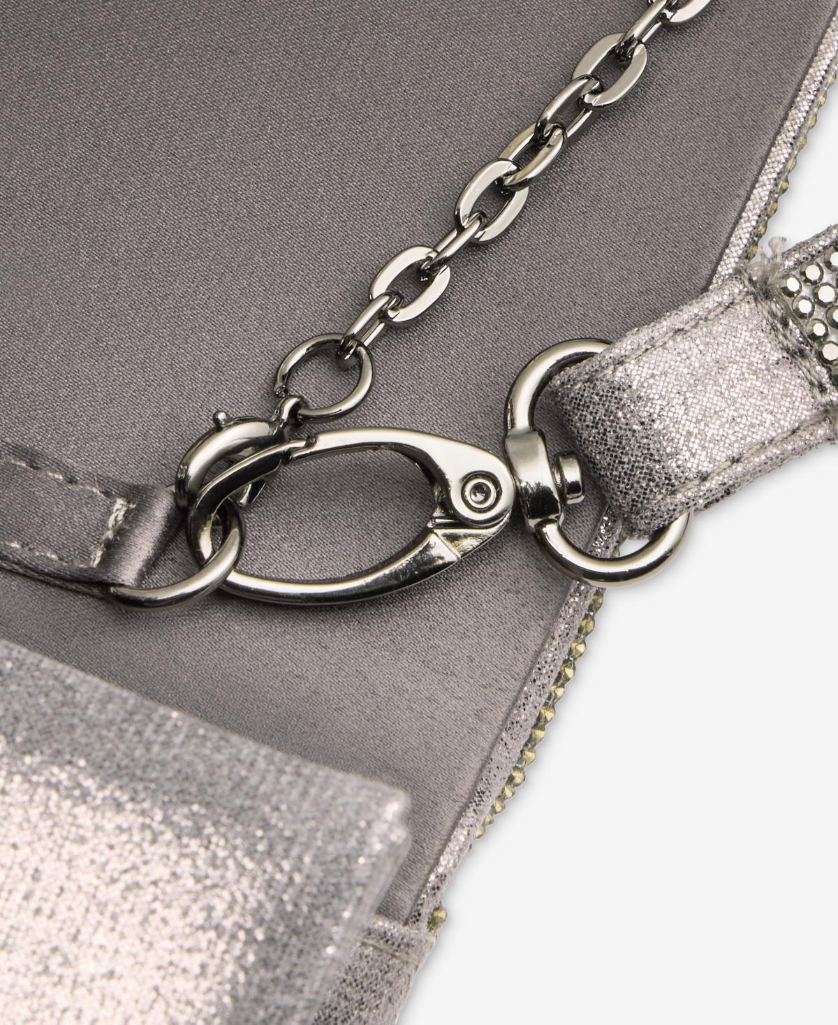 Inc International Concepts Caitlin Satin And Crystal Clutch, Exclusively At Macy's In Gray