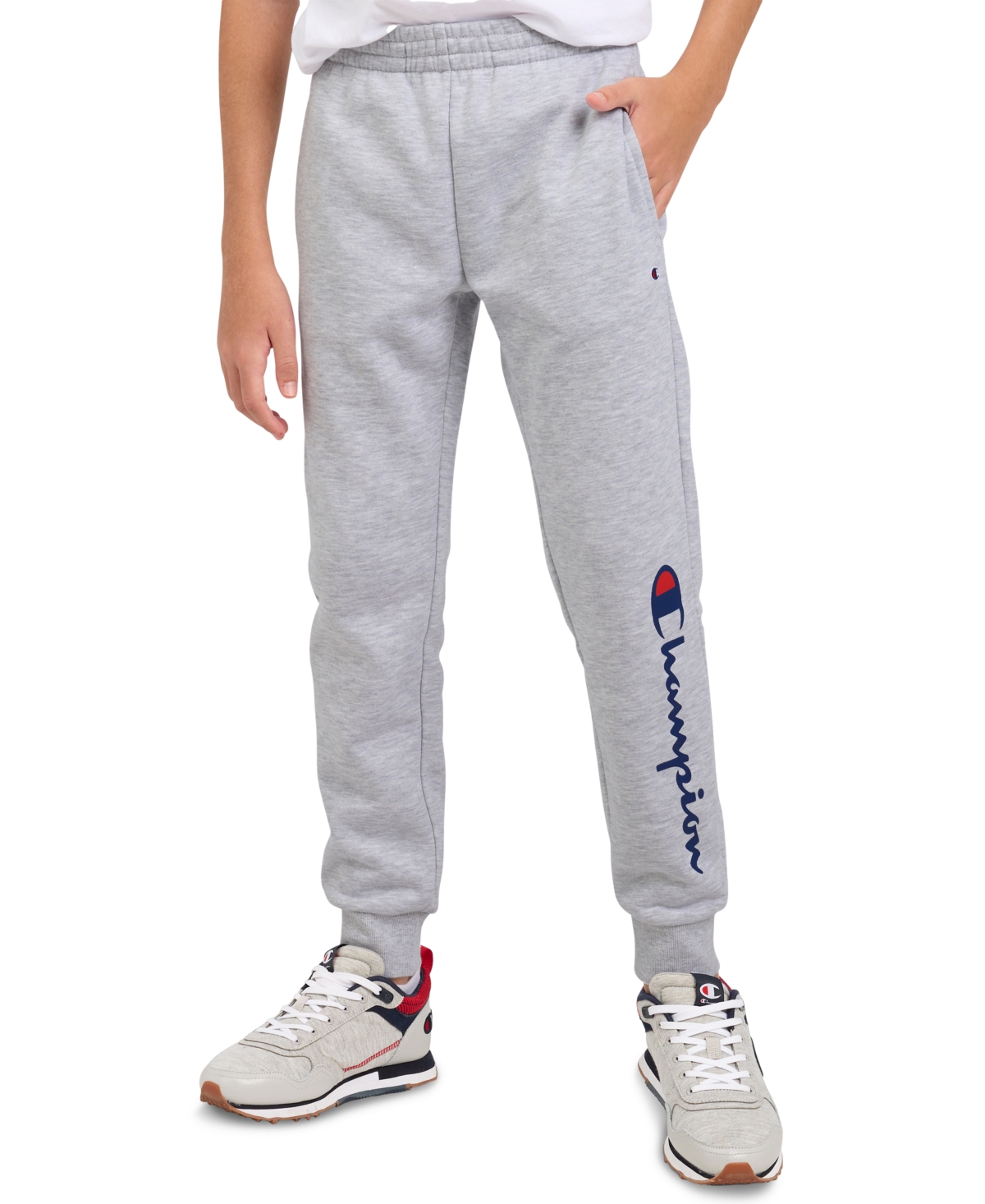 Champion Big Boys Signature Fleece Jogger Pants In Gray