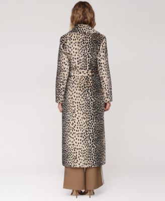 Women's Belted Faux-Fur Maxi Coat