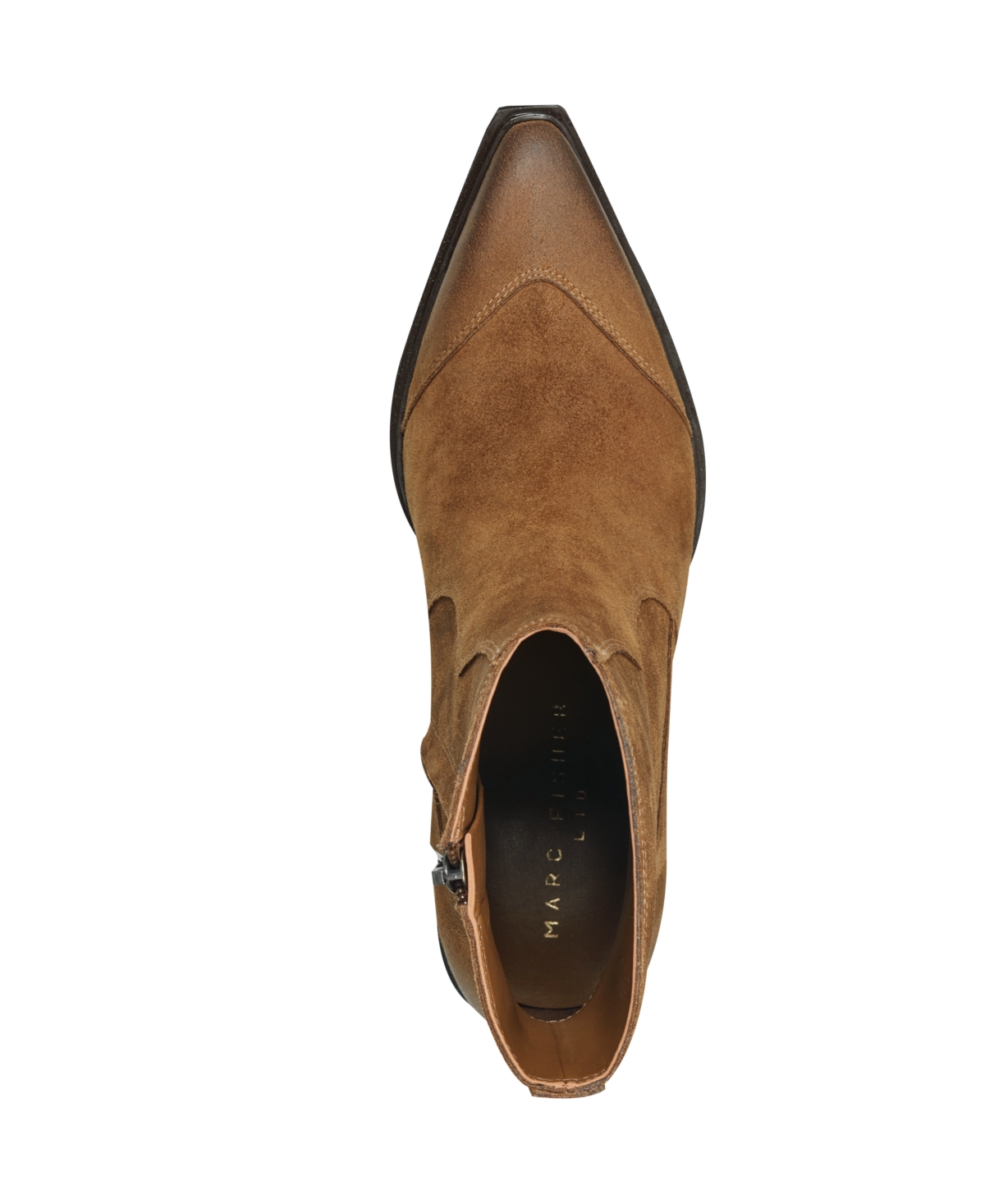 Marc Fisher Ltd Giulie Pointed Cap Toe Bootie In Brown