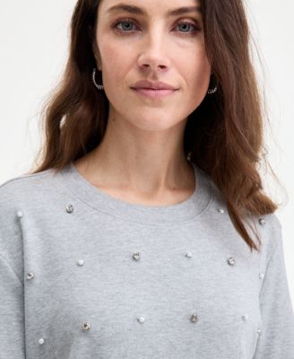 Women's Cotton Embellished Short-Sleeve T-Shirt, Macy's Exclusive 