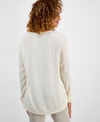 Women's Shine Embroidered Tunic Top, Exclusively at Macy's