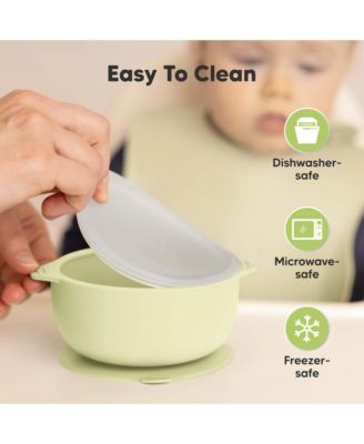 2-Pack Prep Baby Bowls with Suctions & Lids, Silicone Bowls for Baby Boy, Girl, Toddler Suction Bowl, Kids Bowl BPA-Free