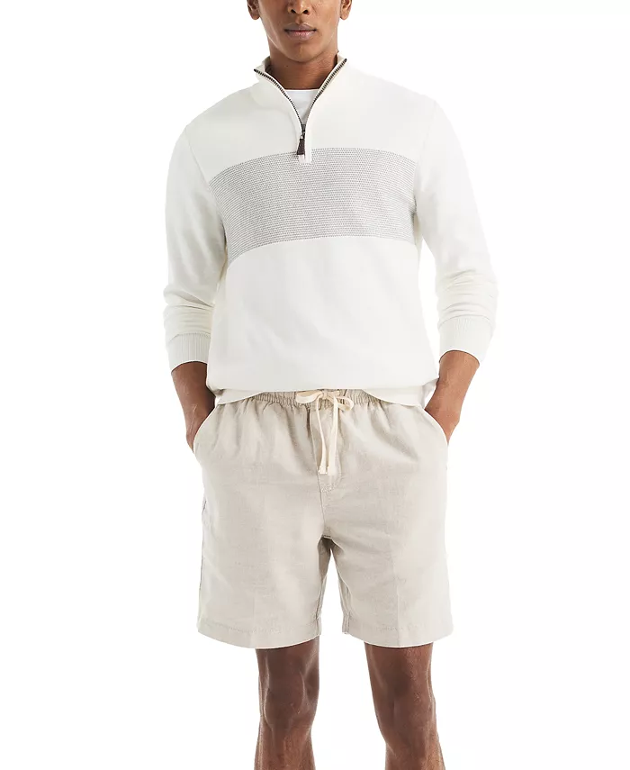 Men's Textured Quarter-Zip Colorblocked Sweater - thumbnail 8
