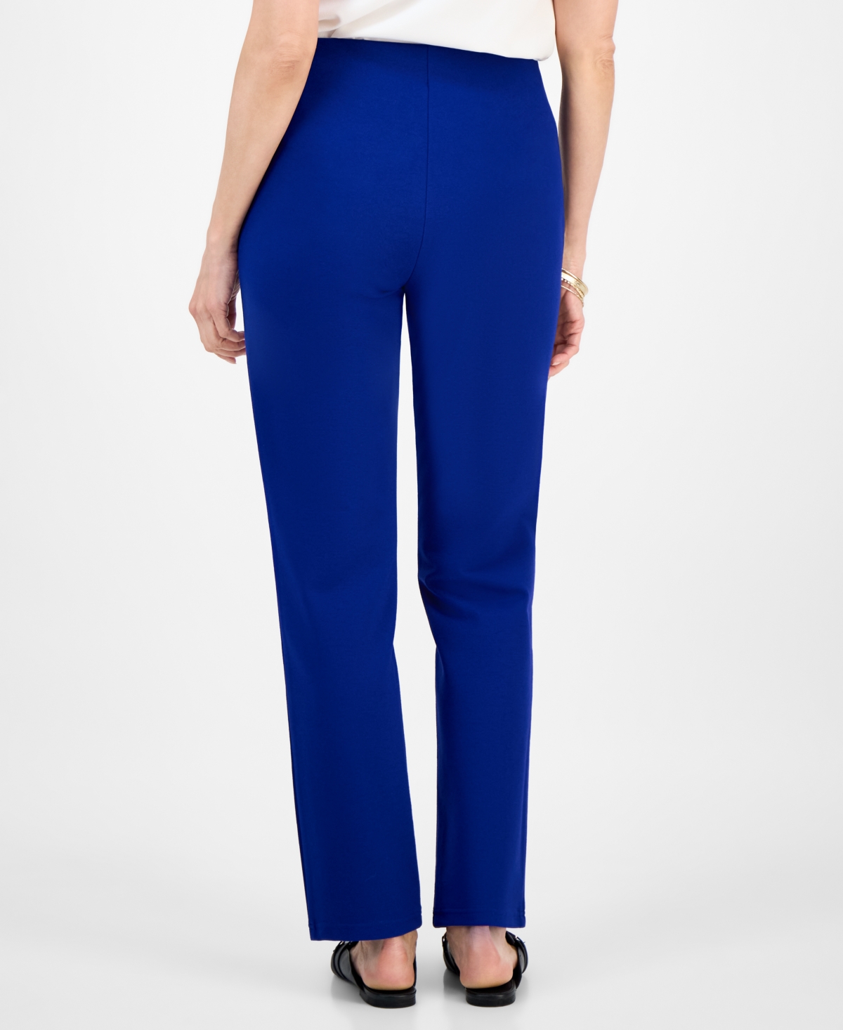 Jm Collection Petite Pull-on Ponte-knit Pants, Created For Macy's In Blue