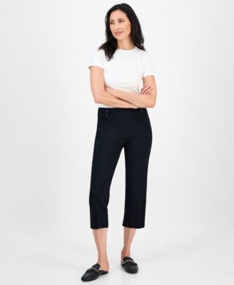 JM Collection - Women's Bandleader Slim-Fit Cropped Pants