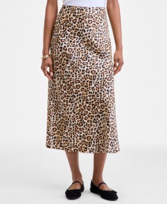 Women's Printed Midi Slip Skirt, Macy's Exclusive