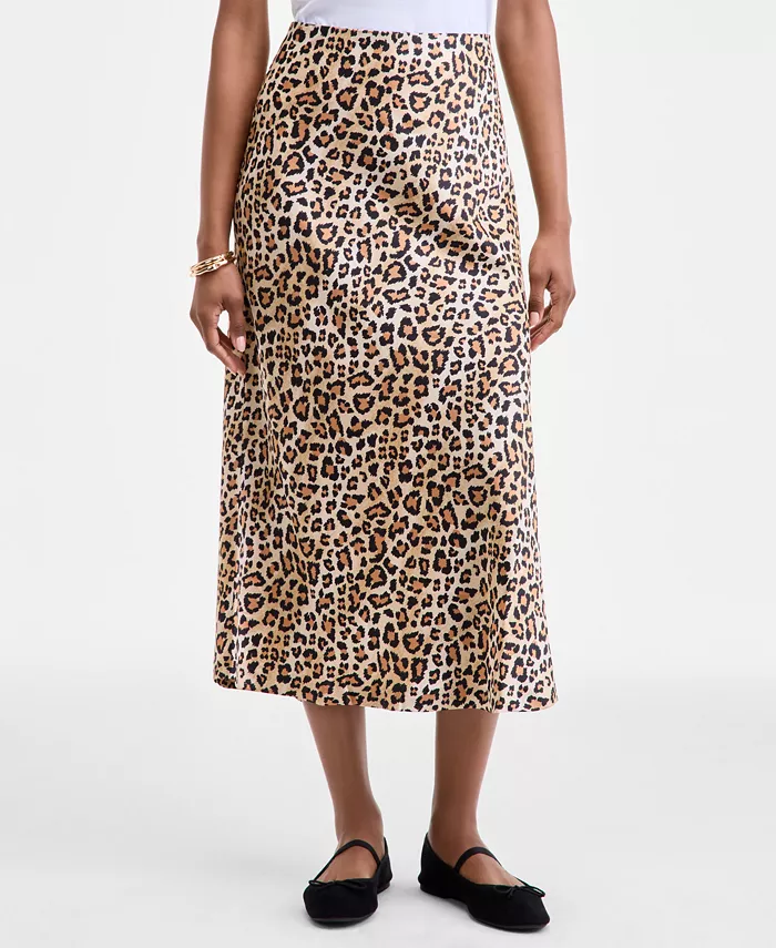 Women's Printed Midi Slip Skirt - thumbnail 3