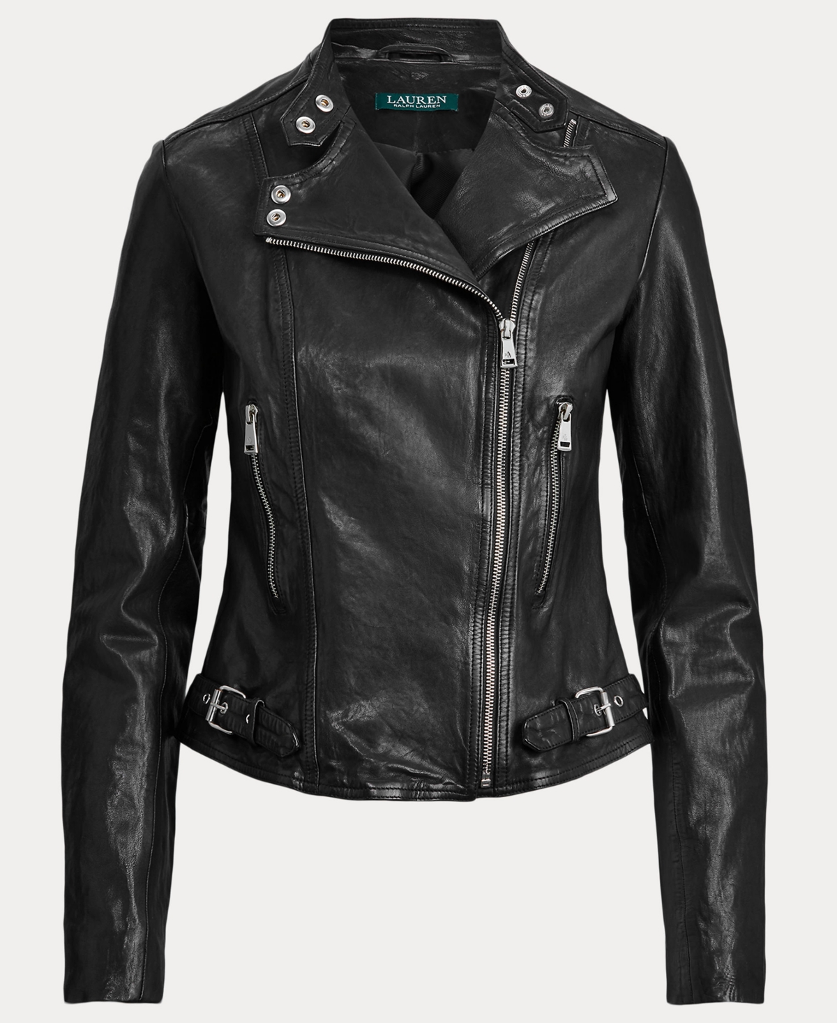Ralph Lauren Tumbled-leather Jacket In Black