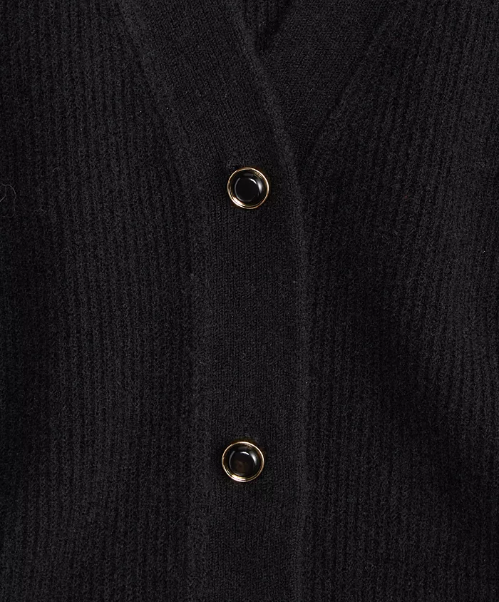 Women's Puff-Sleeve V-Neck Cardigan - thumbnail 6