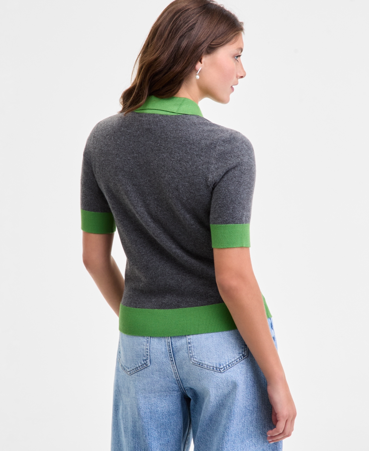 On 34th Women's Colorblocked Polo Short Sleeve Sweater, Macy's Exclusive In Multi