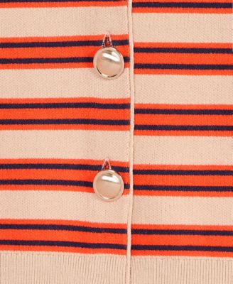 Women's Striped Long-Sleeve Crewneck Cardigan, Macy's Exclusive 