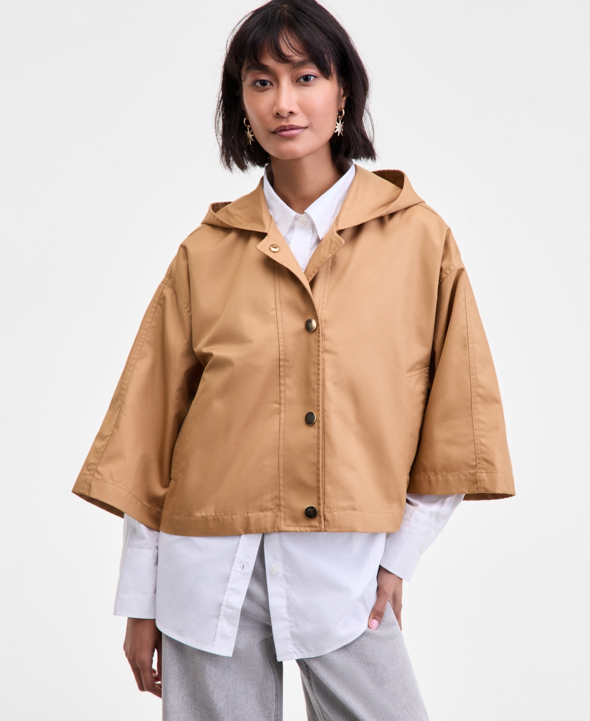 On 34th Women's Cropped Parka Jacket, Macy's Exclusive In Brown